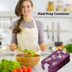 Leak-Proof Airtight Lunch Box with Spoon, 2 Compartments - Back View by Nari Haat, Indian ethnic wear, women clothing...