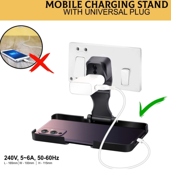 Black Wall Mobile Charging Holder