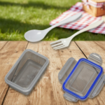 Multipurpose Air Tight 4 Side Lock Food Grade Lunch Box With Small Square Container - Full Detail by Nari Haat, India...