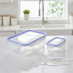 Multipurpose Air Tight 4 Side Lock Food Grade Lunch Box With Small Square Container - Full Detail by Nari Haat, India...