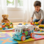 Transparent Musical Mini School Bus Toy for Kids - With Dupatta by Nari Haat, Indian ethnic wear, women clothing, des...