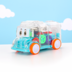 Transparent Musical Mini School Bus Toy for Kids - Full Detail by Nari Haat, Indian ethnic wear, women clothing, desi...