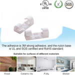 Self-Adhesive Cable Clips – Round Plastic Wire Holder for Cord Management (Pack of 20) - With Dupatta by Nari Haat,...