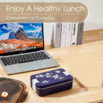 Leak-Proof Airtight Lunch Box with Spoon, 2 Compartments - Sleeve Design by Nari Haat, Indian ethnic wear, women clot...