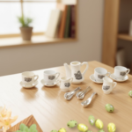 Tickles Tea toy Set | Coffee Kitchen Plastic Set (14 Pcs / Mix Size & Design) - Back View by Nari Haat, Indian ethnic...