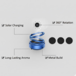 Solar Car Aroma Diffuser 360° Rotating Design, Air Freshener for Car, Home, Office - Closeup Embroidery by Nari Haat...