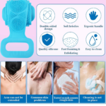 Silicone Body Back Scrubber Double Side Bathing Brush for Skin Deep Cleaning - Full Detail by Nari Haat, Indian ethni...