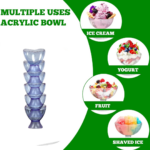MODERN STYLE DESSERT & ICE CREAM BOWL PLASTIC 6PCS FOR HOME ,OFFICE,PARTY - Back View by Nari Haat, Indian ethnic wea...