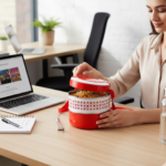 2 Layer Insulated Lunch Box Tiffin - Closeup Embroidery by Nari Haat, Indian ethnic wear, women clothing, designer suit