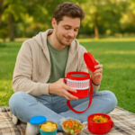 2 Layer Insulated Lunch Box Tiffin - Full Detail by Nari Haat, Indian ethnic wear, women clothing, designer suit