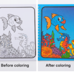 Magic Water Quick Dry Book Water Coloring Book Doodle with Magic Pen Painting Board - Full Detail by Nari Haat, India...