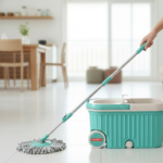 Spin Mop with Bigger Wheels and Plastic Auto Fold Handle for 360 Degree Cleaning - With Dupatta by Nari Haat, Indian ...