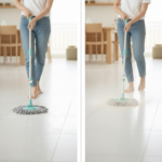 Spin Mop with Bigger Wheels and Plastic Auto Fold Handle for 360 Degree Cleaning - Back View by Nari Haat, Indian eth...