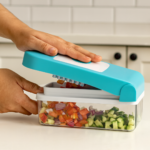 Ganesh 7 in 1 Plastic Vegetable Dicer, Blue - Back View by Nari Haat, Indian ethnic wear, women clothing, designer suit