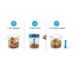 Ganesh Master Chopper with 5 Stainless Steel Blades, XL Large Jumbo Chopper (900 Ml) - Back View by Nari Haat, Indian...