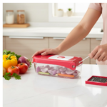 Ganesh Plastic Chopper Vegetable and Fruit Cutter, Red - With Dupatta by Nari Haat, Indian ethnic wear, women clothin...