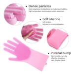 Reusable Silicone Cleaning Brush Scrubber Gloves (Multicolor) - Image 4