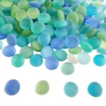 Glass Gem Stone, Flat Round Marbles Pebbles for Vase Fillers, Attractive pebbles for Aquarium Fish Tank. - Sleeve Des...