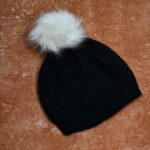 Men's and Women's Skull Slouchy Winter Woolen Knitted Black Inside Fur Beanie Cap - Front View by Nari Haat, Indian e...