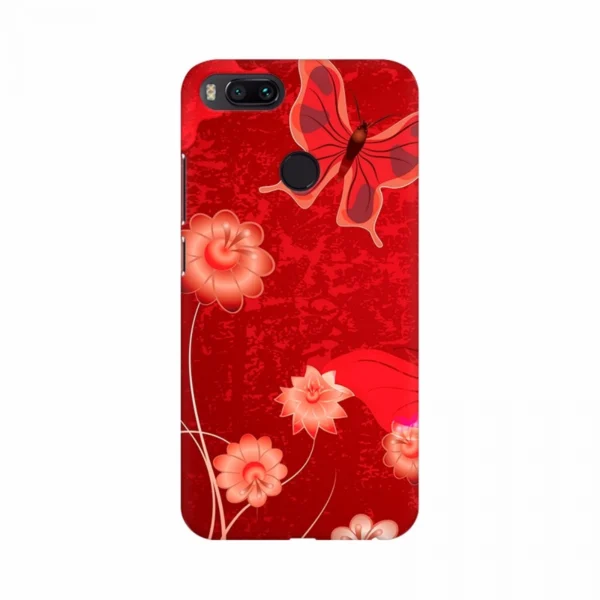 Red Butterfly Flower Mobile Case Cover