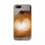 Mobile case cover with a heart coffee milk shake design