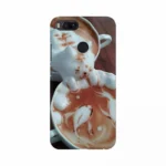 Mobile case cover with Coffee Cup, Cat, and Fish design