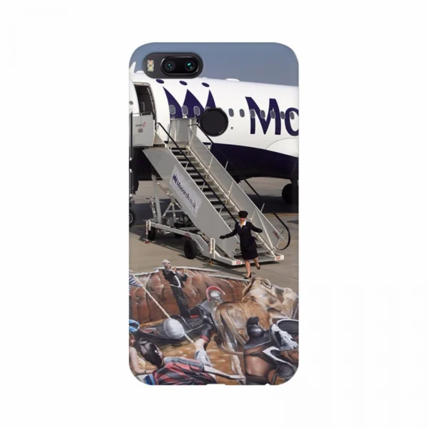 Mobile case cover with Aeroplane Landing design
