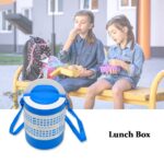 3 layer Adjustable Insulated Tiffin Set of 1, Blue 3 Containers Lunch Box - Back View by Nari Haat, Indian ethnic wea...