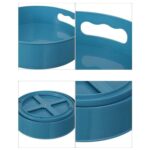 360° Rotating Kitchen Organizer Trolley for Storage - Turntable Tray with Brown Box - Back View by Nari Haat, Indian...