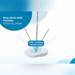 Sporty Plastic Spin Mop with Bigger Wheels & Auto Fold Handle for 360° Cleaning - Sleeve Design by Nari Haat, Indian...