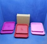 Square Plastic Dinner Plate Set (Set of 6 Pcs) Colorful Snacks / Breakfast Plate (Set of 6 Pcs) - Full Detail by Nari...