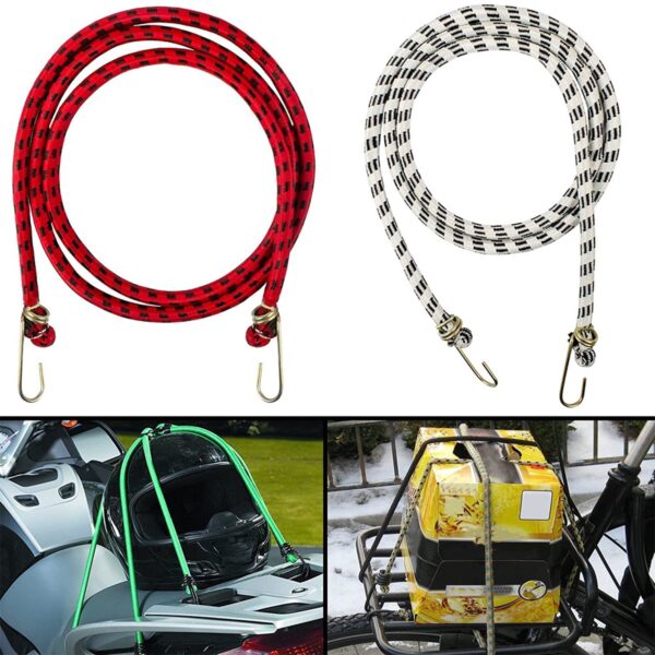 High Strength Elastic Bungee, Shock Cord Cables, Luggage Tying Rope with Hooks - Front View by Nari Haat, Indian ethn...