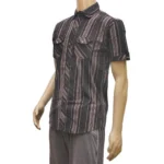 Generic Mens Poly Casual Men Shirts (Black, Grey, L) - Image 4