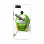 Mobile case cover with an aeroplane escape green world design