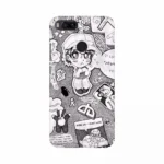 Mobile case cover with cartoon story background design