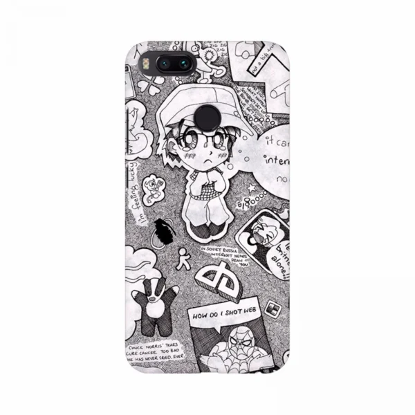 Mobile case cover with cartoon story background design