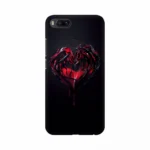 Mobile case cover with digital art heart diagram design