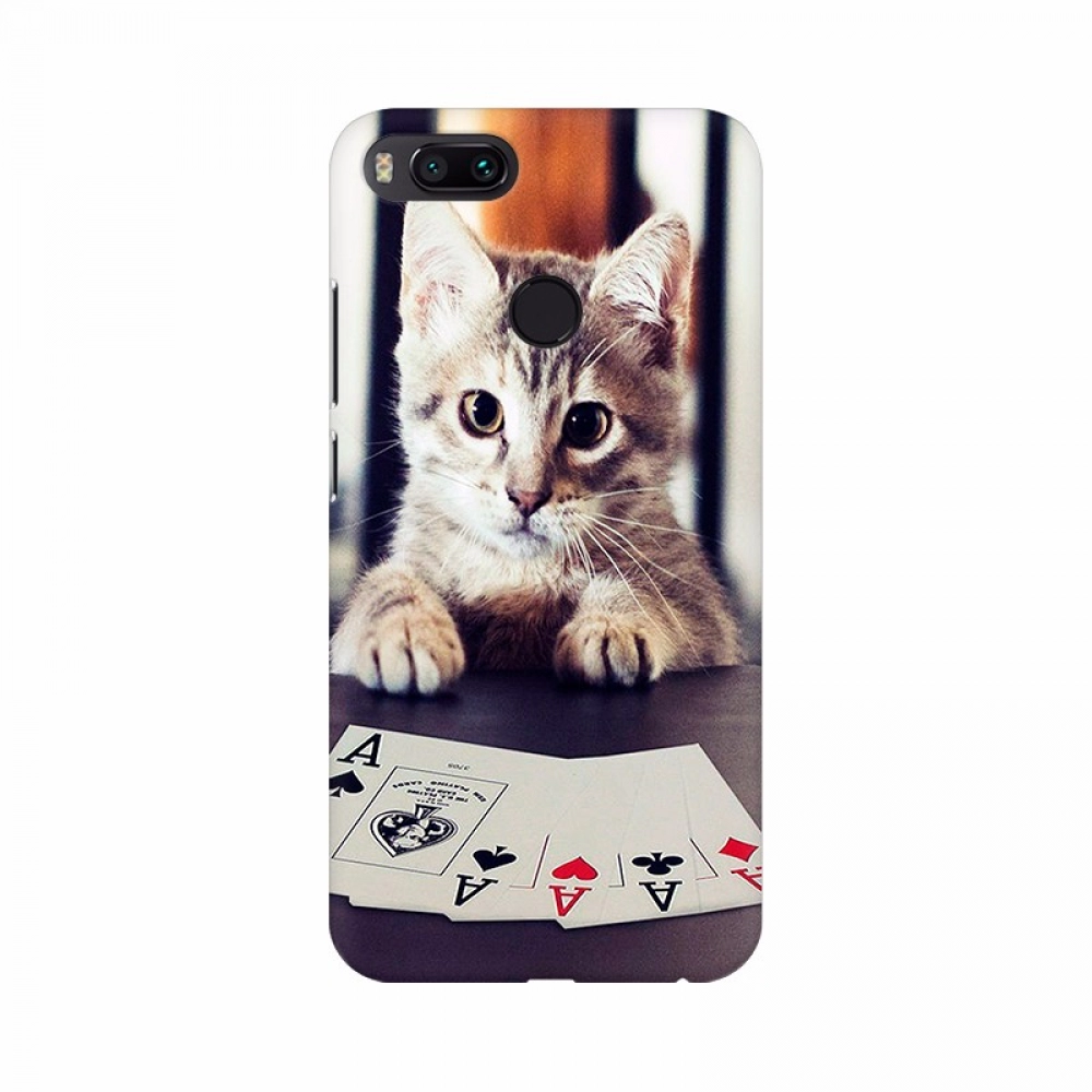 Cat Playing Poker Cards Mobile Case Cover