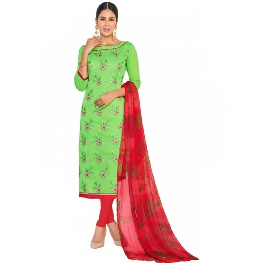 44700755004_6373cabbb9_o_d-1000x1000-1.webp Generic Womens Chanderi Regular Unstitched Salwar-Suit Material With Dupatta (Green, Red, 2 mtr) - Image 1