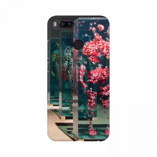 Mobile case cover with Glass Floral Decoration Like Man design