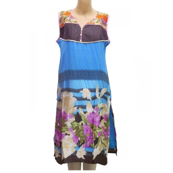 Generic Women's Synthetic Kurtis (Blue, M)