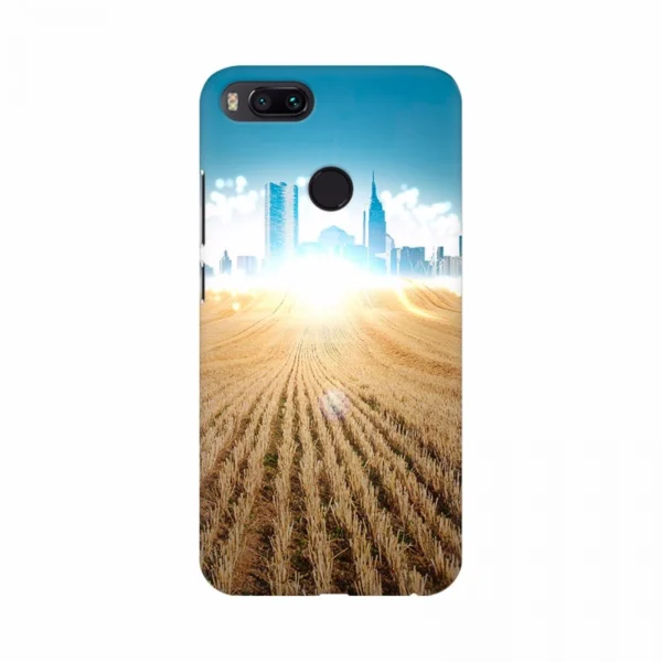 Wheat Land and city landscapes mobile case cover