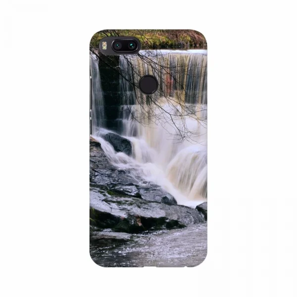 Mobile case cover featuring a mountain painting design