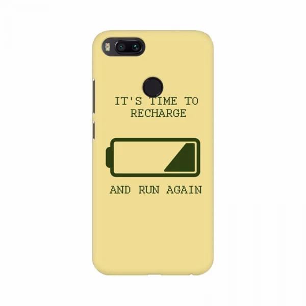Mobile case cover with a 'run out battery' graphic