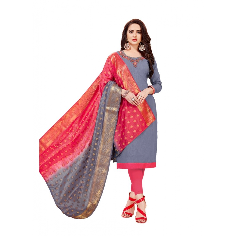 48753344242_e0d1e128c1_o_d-1000x1000-1.webp Generic Women's Slub Cotton Unstitched Salwar-Suit Material With Dupatta (Grey, 2-2.5mtrs) - Image 1
