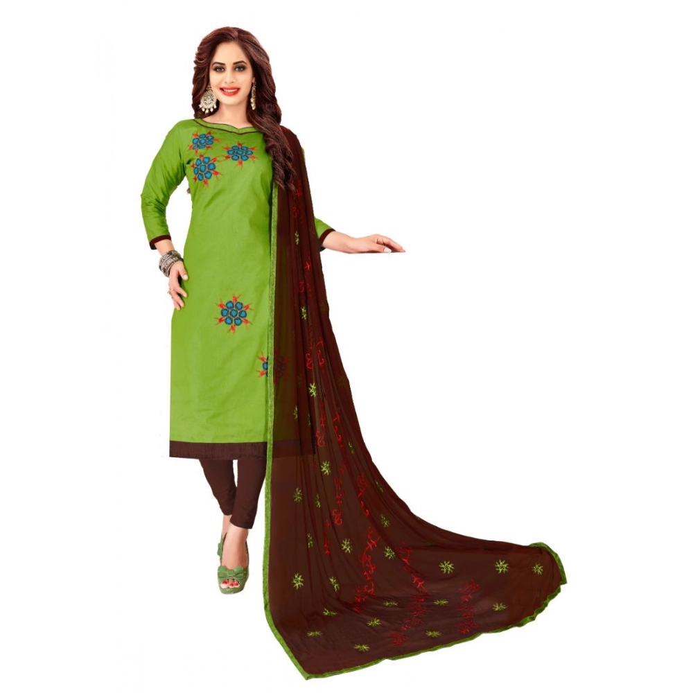 48753344417_5ce5b3a07b_o_d-1000x1000-1.webp Generic Women's Glaze Cotton Unstitched Salwar-Suit Material With Dupatta (Green, 2-2.5mtrs) - Image 1