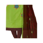 Generic Women's Glaze Cotton Unstitched Salwar-Suit Material With Dupatta (Green, 2 Mtr) - Image 2