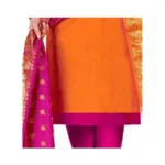 Generic Women's Slub Cotton Unstitched Salwar-Suit Material With Dupatta (Orange, 2 Mtr) - Image 2