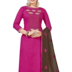 Pink Slub Cotton Salwar Suit - Angle 2