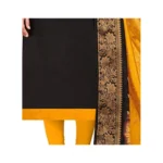 Generic Women's Slub Cotton Unstitched Salwar-Suit Material With Dupatta (Black, 2 Mtr) - Image 2